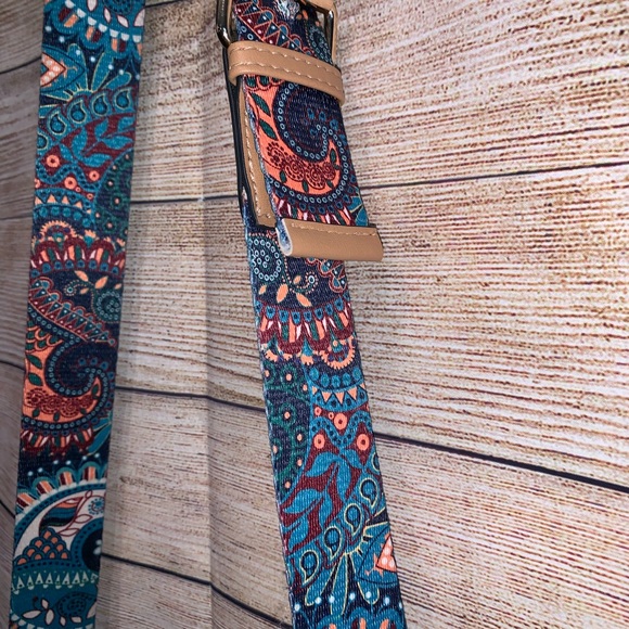 Secosana Tan Crossbody Bag with Blue Strap - Picture 3 of 6